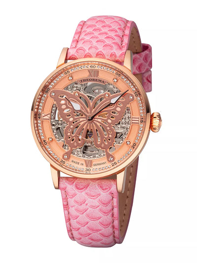 Big butterfly design on the dial with 82 Swarovski crystals on the bezel.