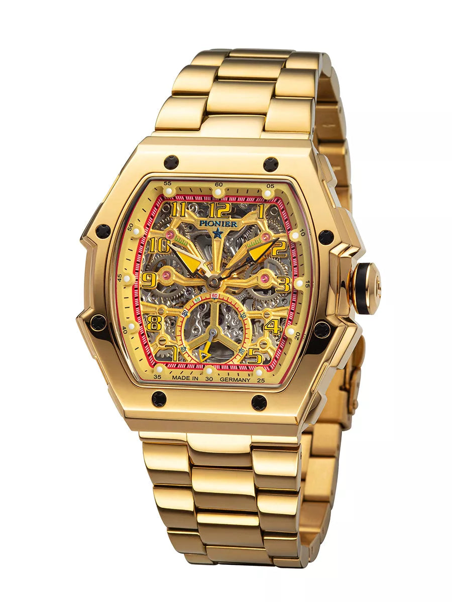 時計 suspension blank watch made in gm shanti Milano Pionier - GM-519-7 | Gold | Made in Germany Automatic Watch