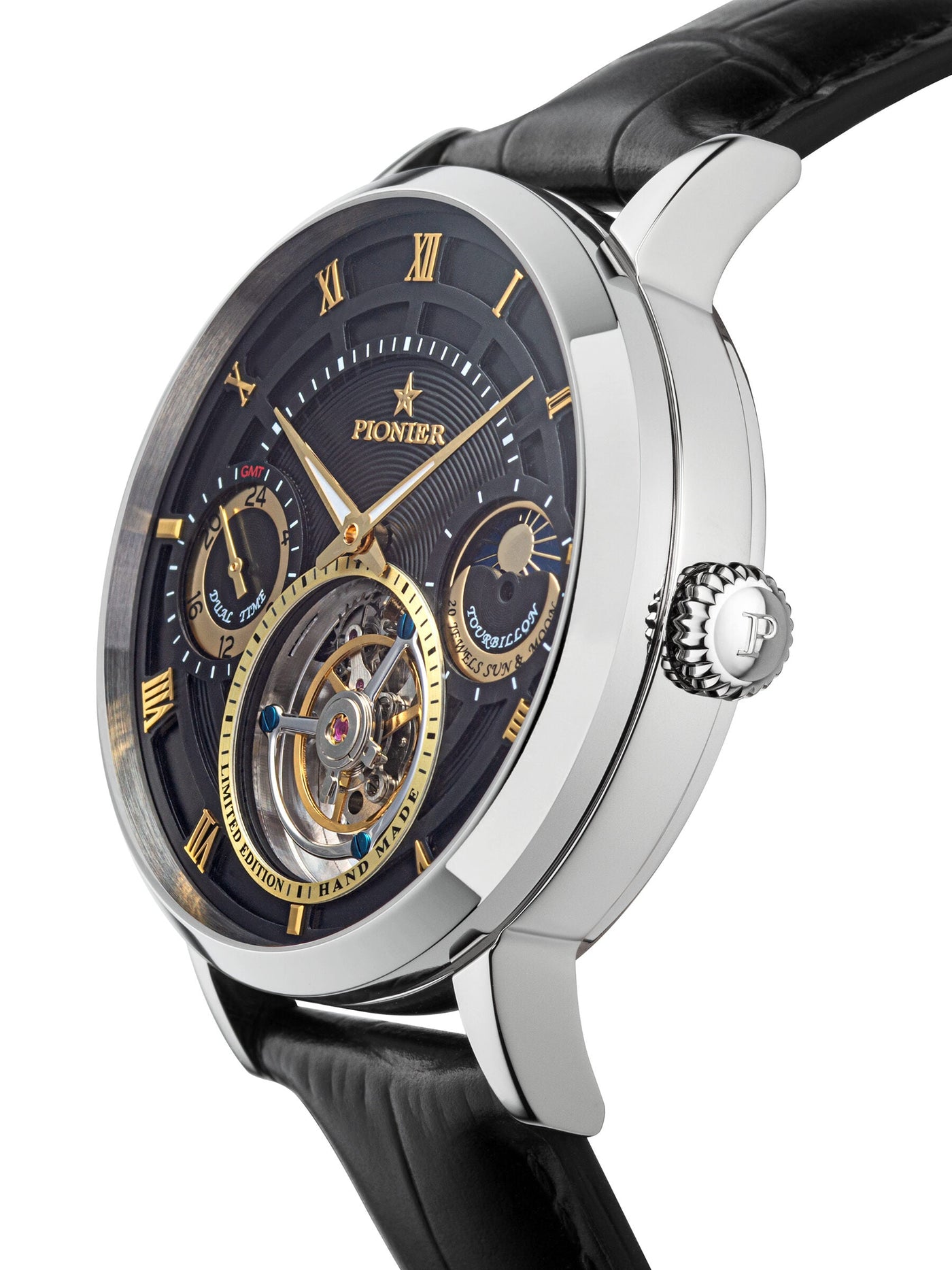 Handmade Lausanne Tourbillon by Pionier Germany - GM-905-2 |Silver|