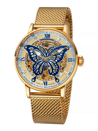 Big butterfly design on the dial with 82 Swarovski crystals on the bezel.