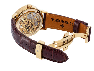 Open back case to see tourbillon mechanism and deployment clasp for the band.