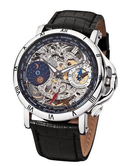 Sao Paulo Theorema dual-time watch with skeletonized dial see through.