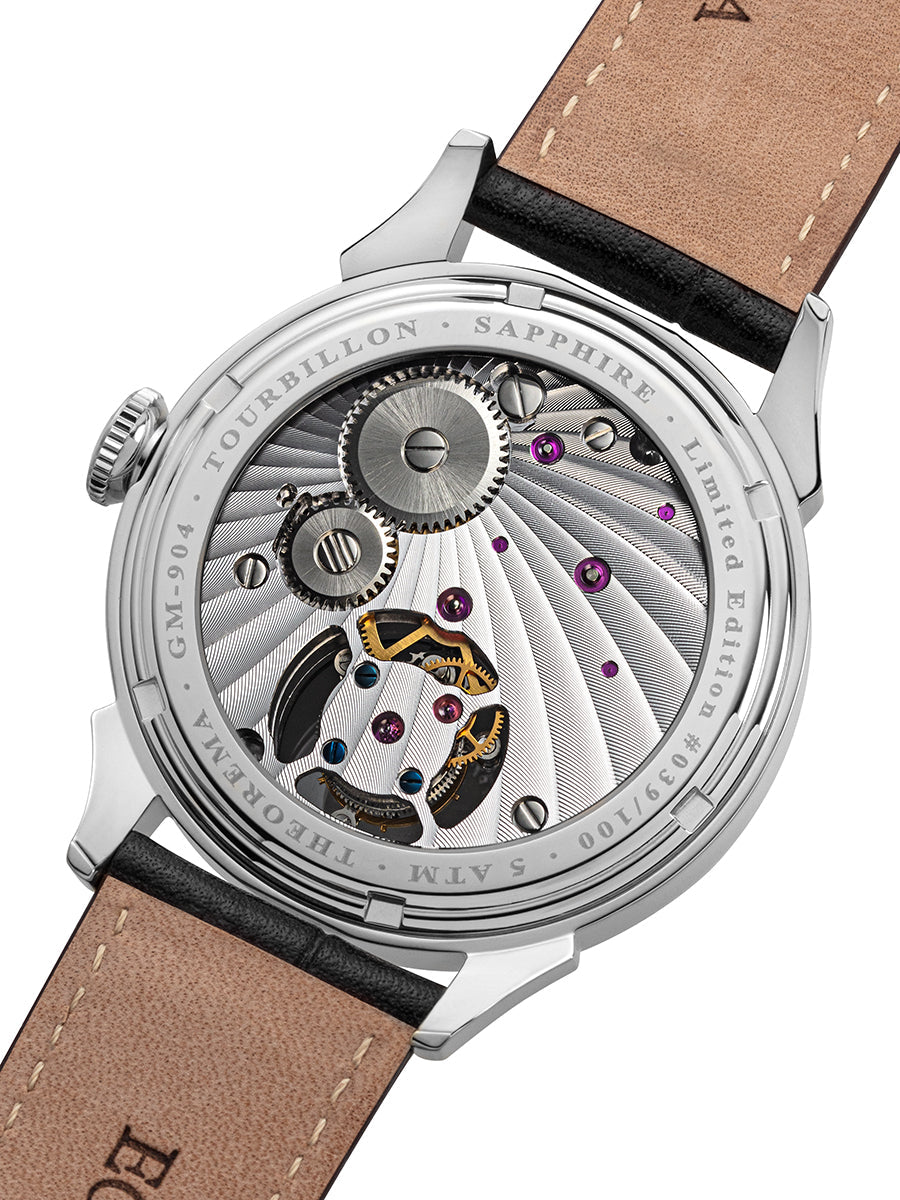 Limited Edition. Lugano Tourbillon by Theorema Germany - GM-904-2 |Silver|