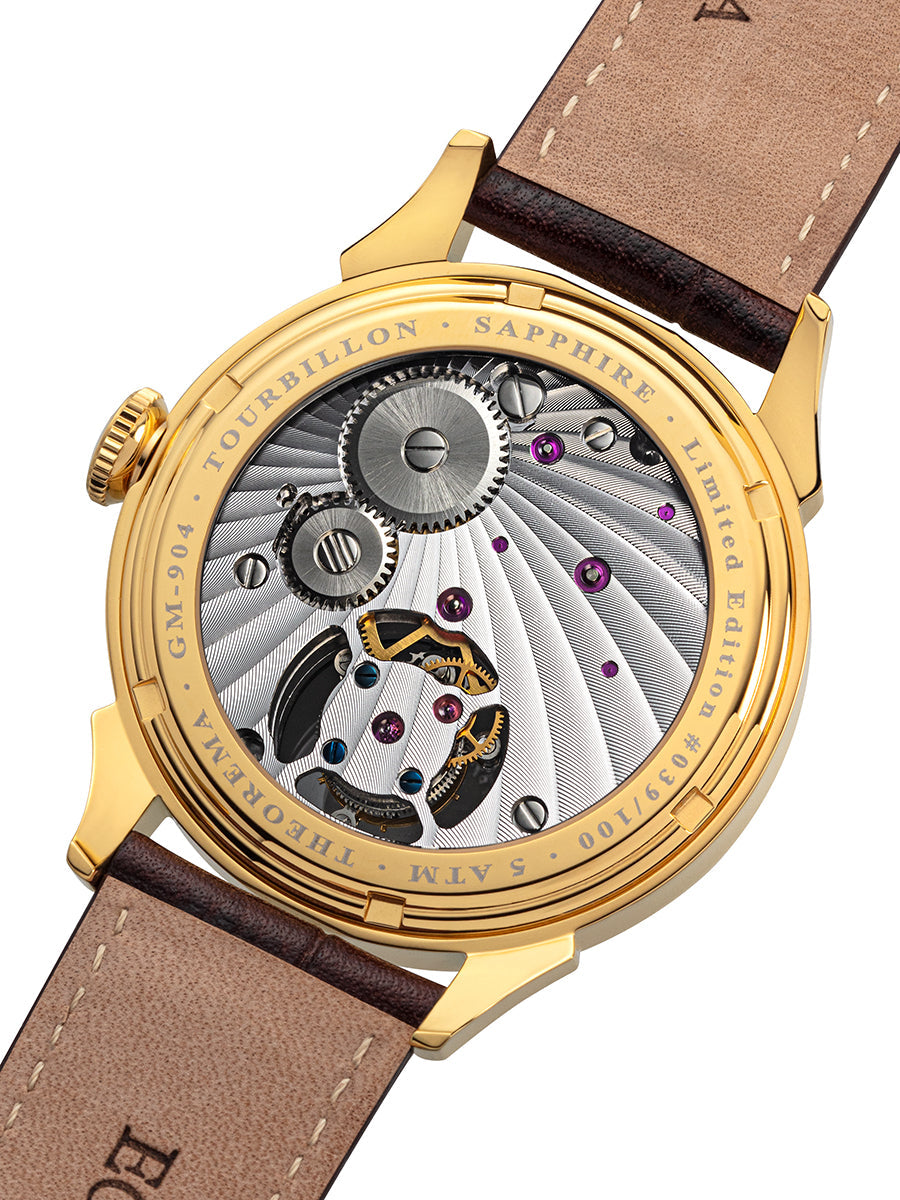 Limited Edition. Lugano Tourbillon by Theorema Germany - GM-904-3 |Gold|