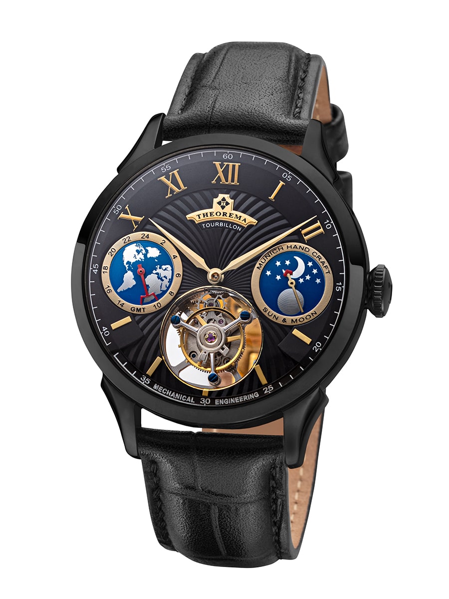 Limited Edition. Lugano Tourbillon by Theorema Germany - GM-904-5 |Black|