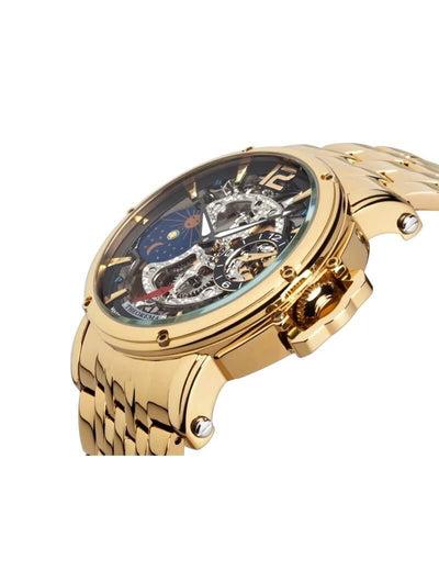 Dual time function with a big 12 arabic number on top and a gold crown.